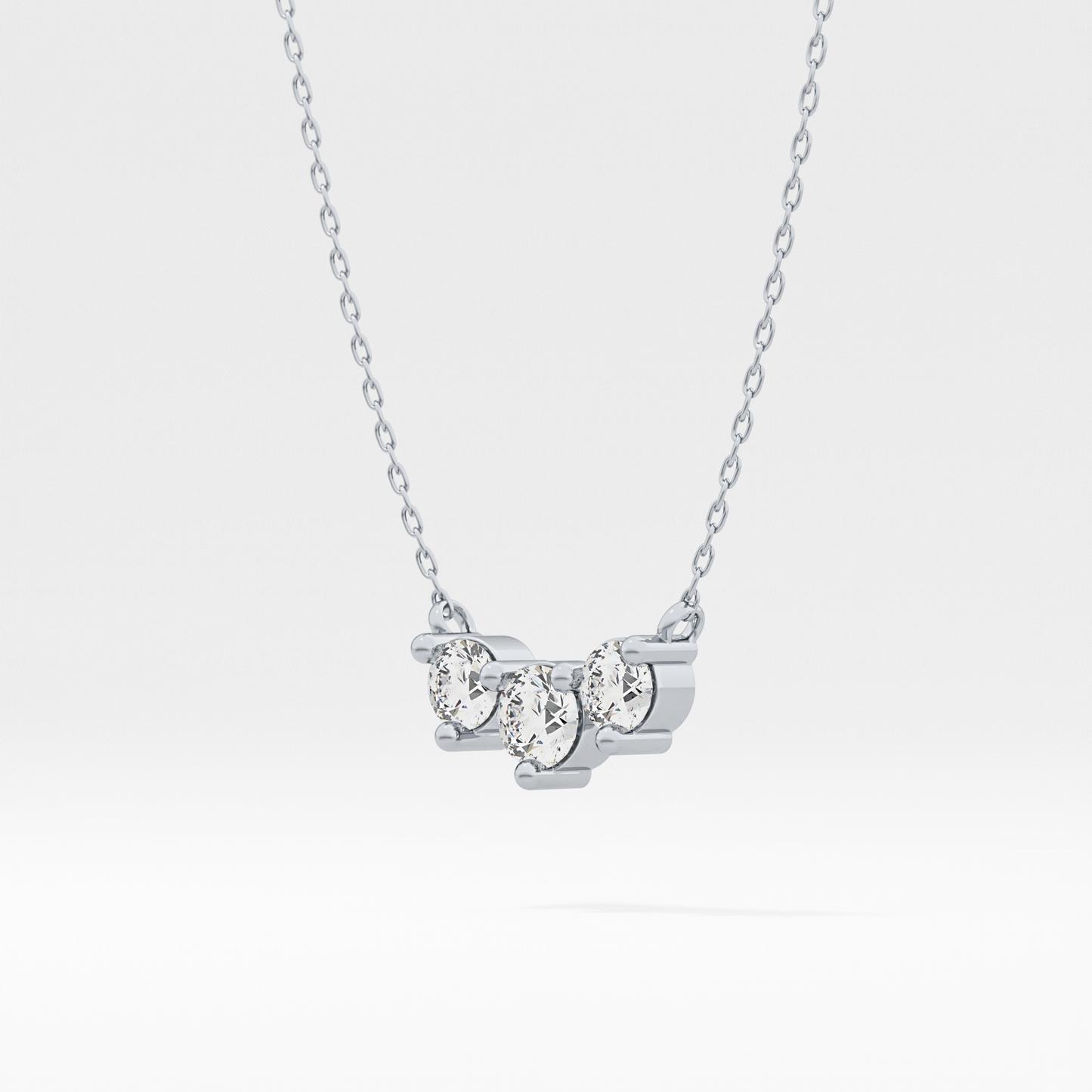 0.35 TCW Round Lab Grown Diamond Three Stone Necklace