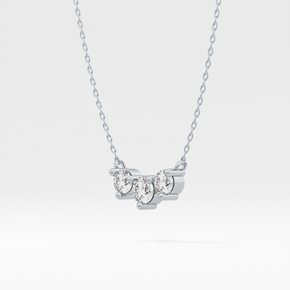 0.35 TCW Round Lab Grown Diamond Three Stone Necklace