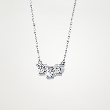 0.35 TCW Round Lab Grown Diamond Three Stone Necklace