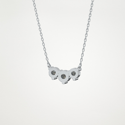 0.35 TCW Round Lab Grown Diamond Three Stone Necklace