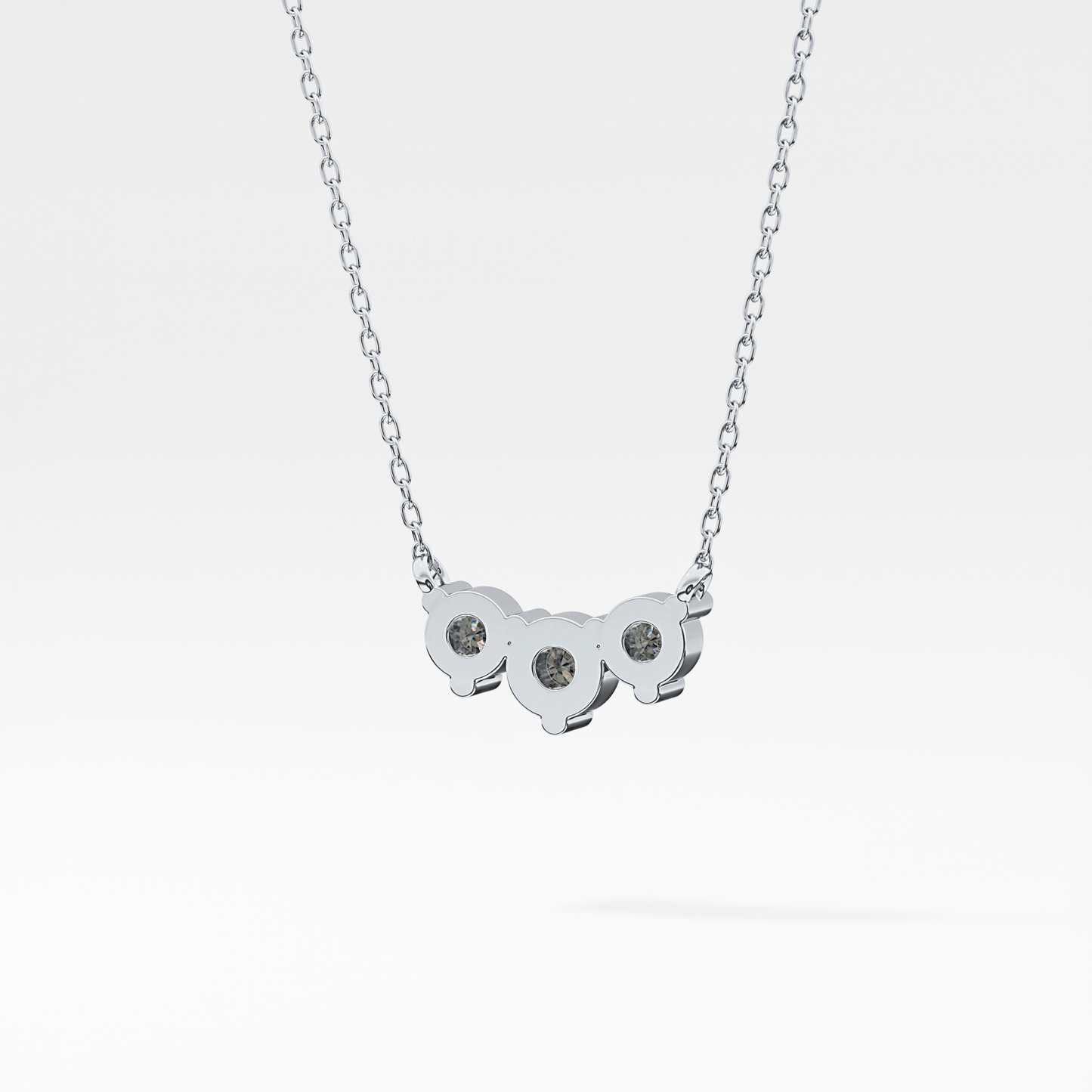 0.35 TCW Round Lab Grown Diamond Three Stone Necklace