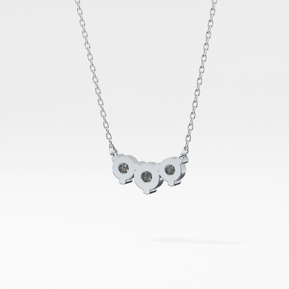0.35 TCW Round Lab Grown Diamond Three Stone Necklace
