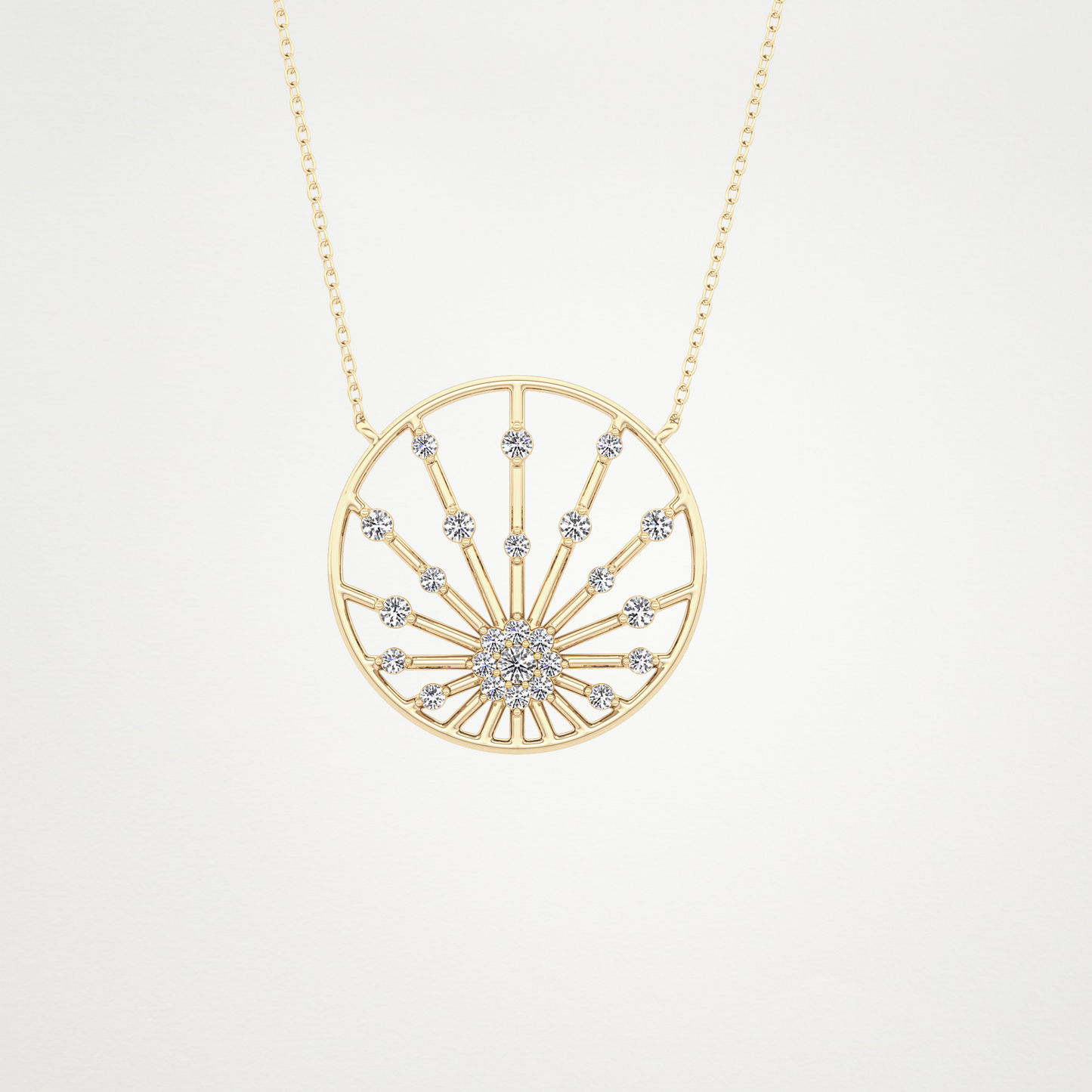0.28 TCW Round Lab Grown Diamond Multi Stone Sunrise Necklace