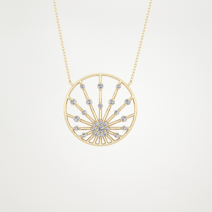 0.28 TCW Round Lab Grown Diamond Multi Stone Sunrise Necklace