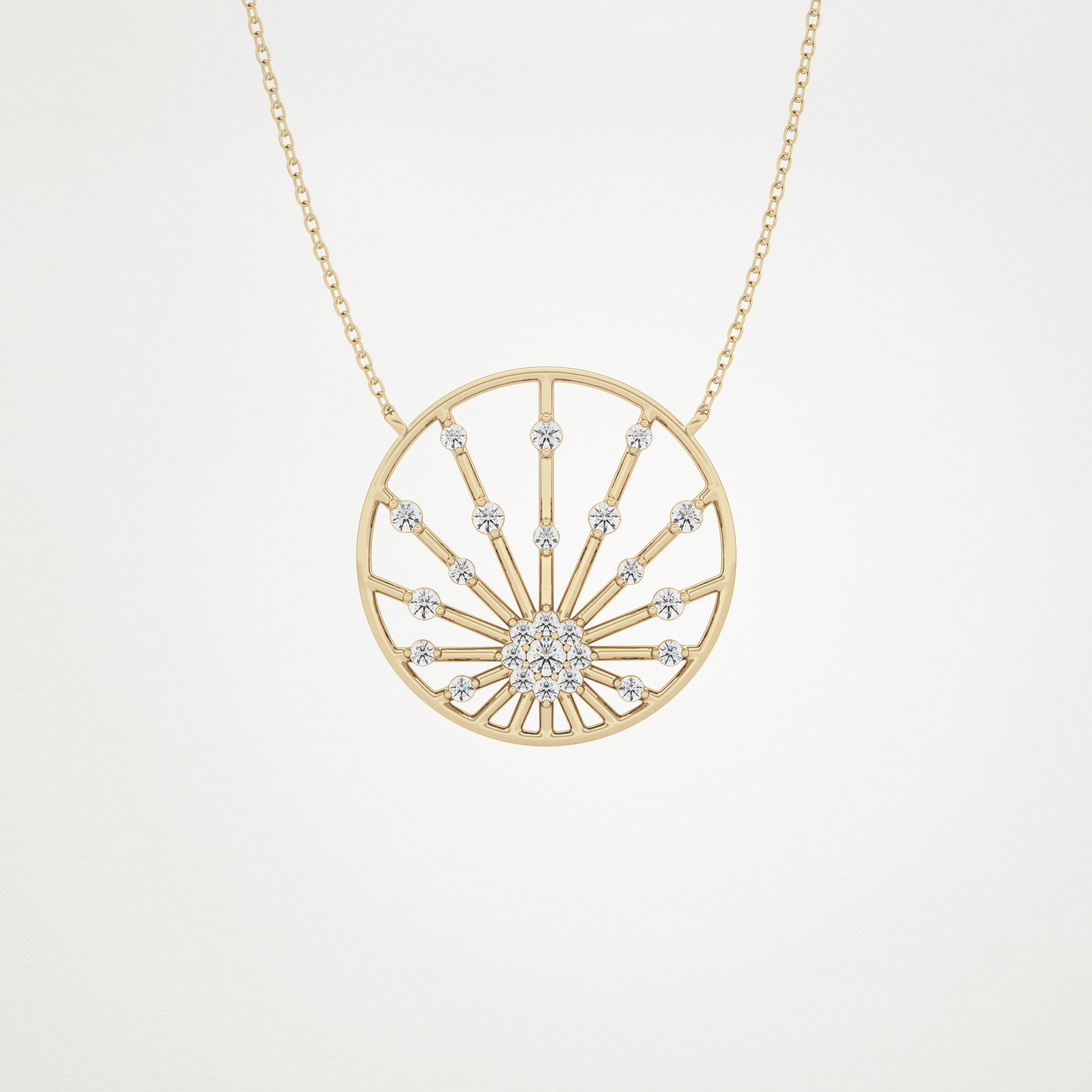 0.28 TCW Round Lab Grown Diamond Multi Stone Sunrise Necklace