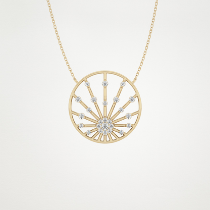 0.28 TCW Round Lab Grown Diamond Multi Stone Sunrise Necklace