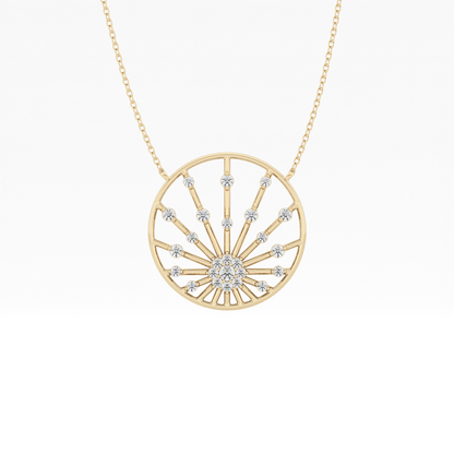0.28 TCW Round Lab Grown Diamond Multi Stone Sunrise Necklace