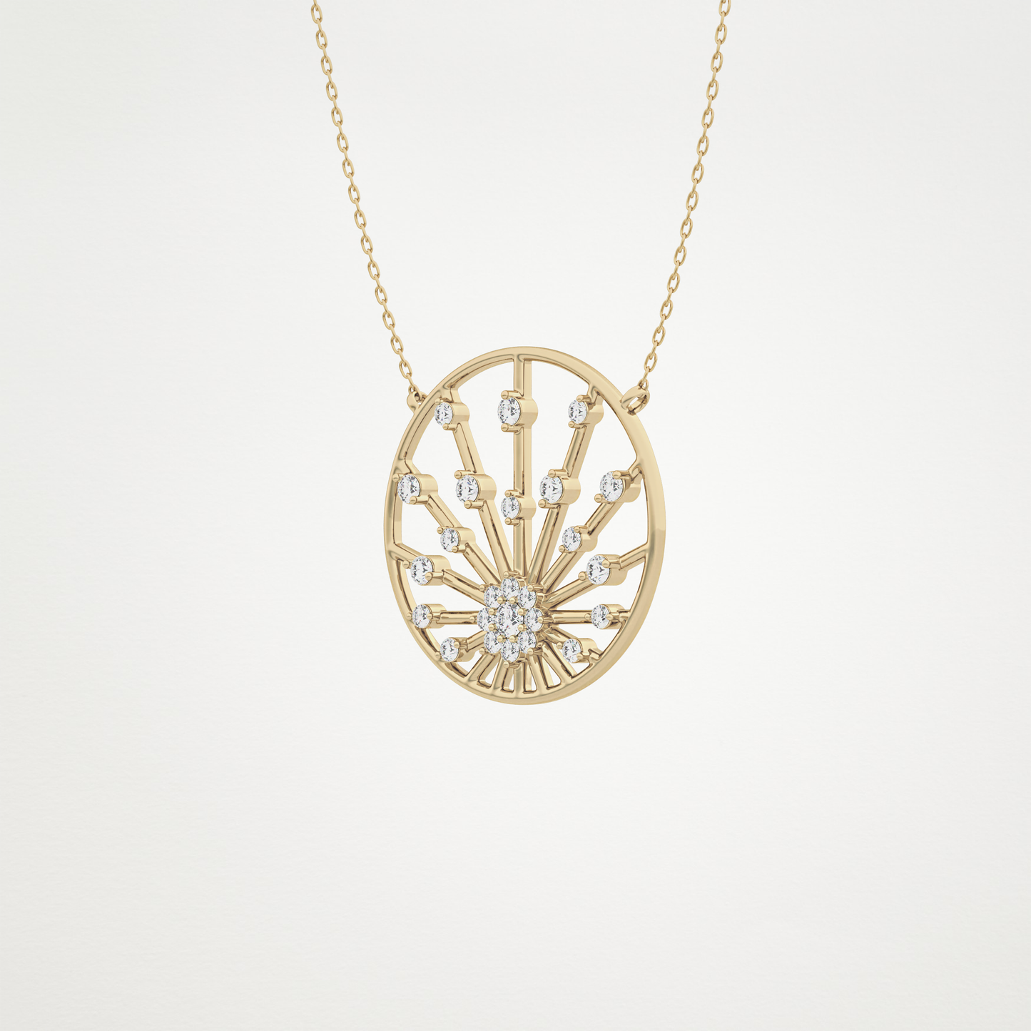 0.28 TCW Round Lab Grown Diamond Multi Stone Sunrise Necklace