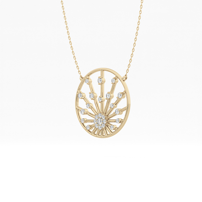 0.28 TCW Round Lab Grown Diamond Multi Stone Sunrise Necklace