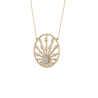 0.28 TCW Round Lab Grown Diamond Multi Stone Sunrise Necklace