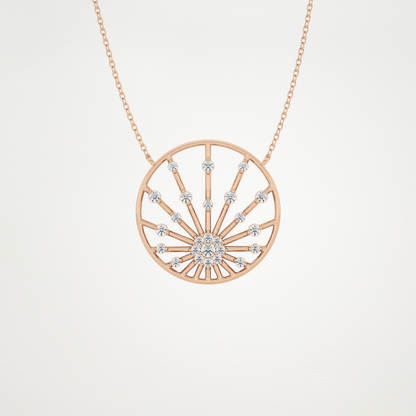 0.28 TCW Round Lab Grown Diamond Multi Stone Sunrise Necklace