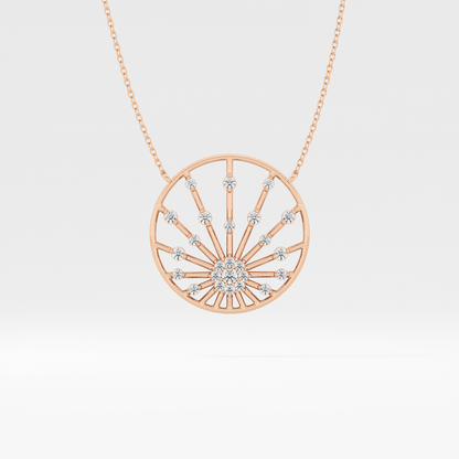 0.28 TCW Round Lab Grown Diamond Multi Stone Sunrise Necklace
