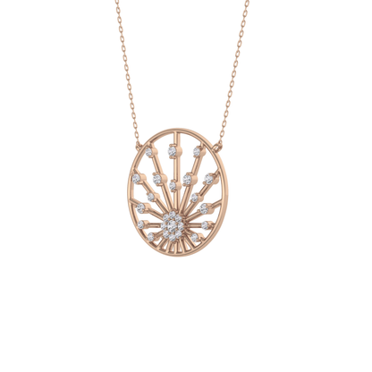 0.28 TCW Round Lab Grown Diamond Multi Stone Sunrise Necklace
