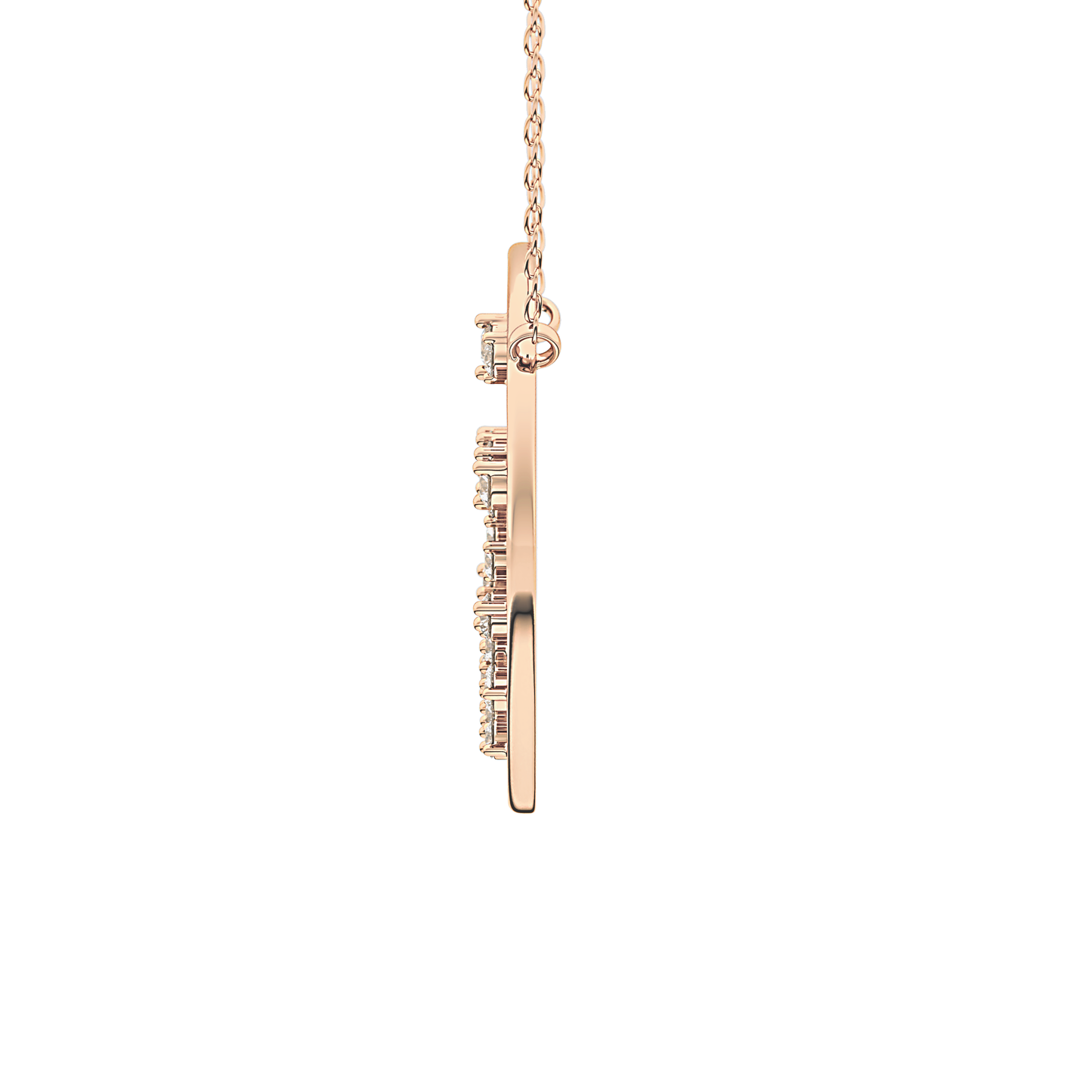 0.28 TCW Round Lab Grown Diamond Multi Stone Sunrise Necklace