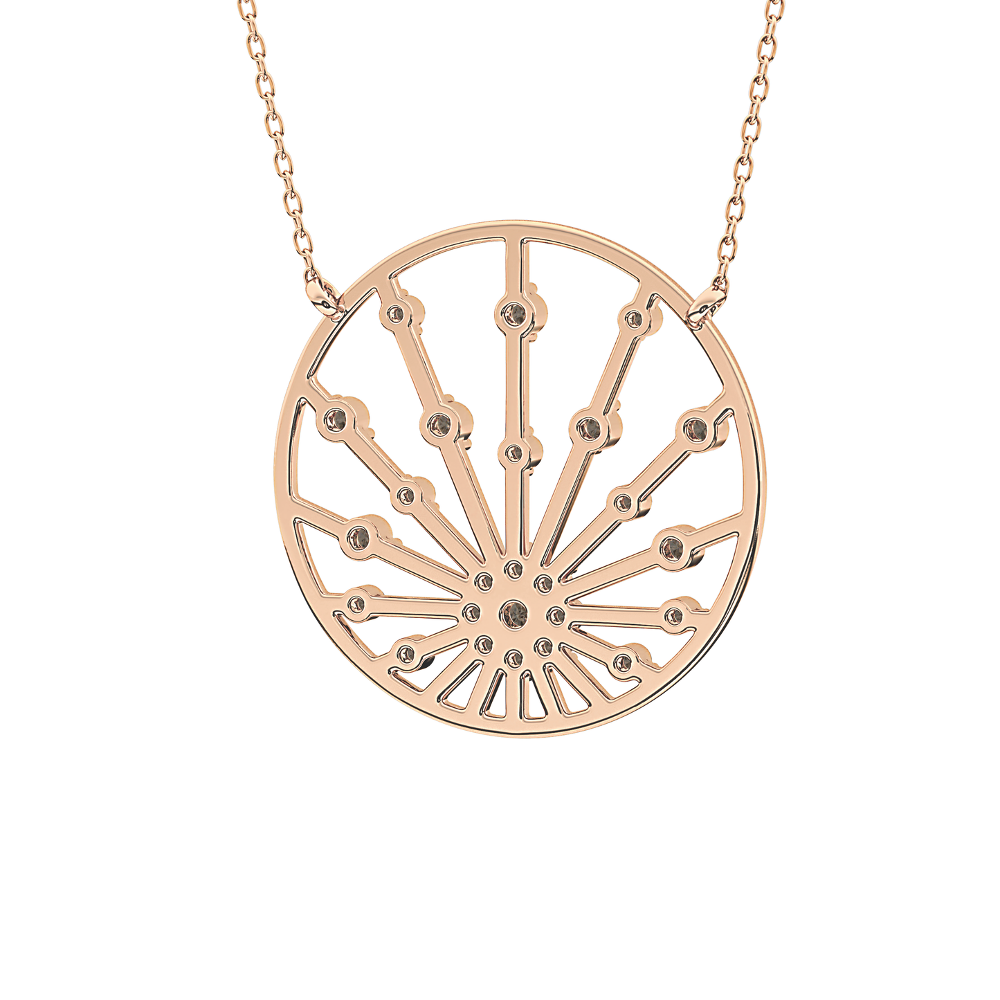 0.28 TCW Round Lab Grown Diamond Multi Stone Sunrise Necklace