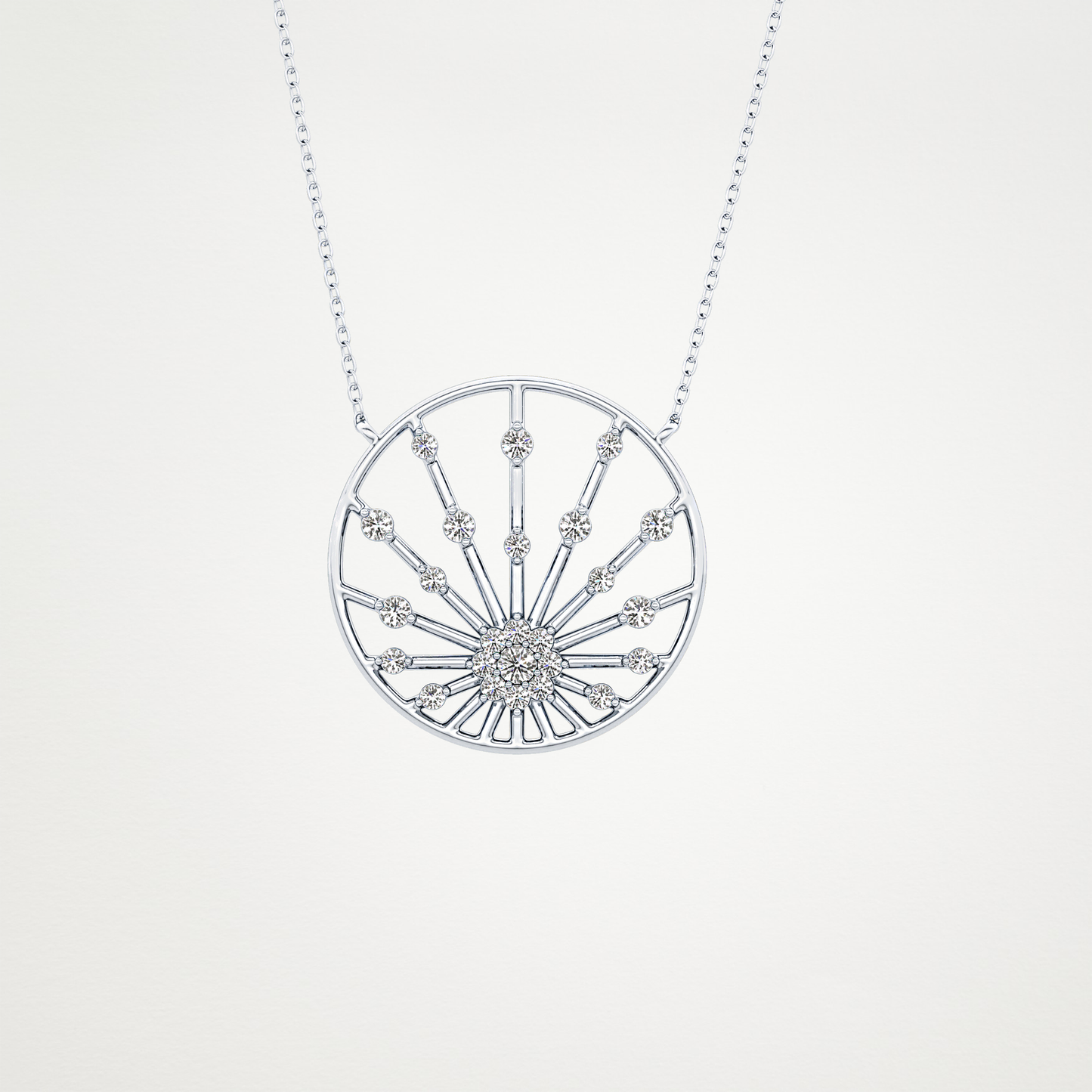 0.28 TCW Round Lab Grown Diamond Multi Stone Sunrise Necklace