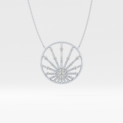 0.28 TCW Round Lab Grown Diamond Multi Stone Sunrise Necklace