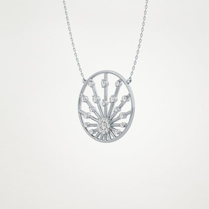 0.28 TCW Round Lab Grown Diamond Multi Stone Sunrise Necklace