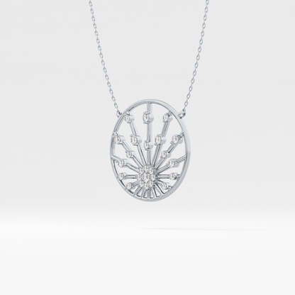 0.28 TCW Round Lab Grown Diamond Multi Stone Sunrise Necklace