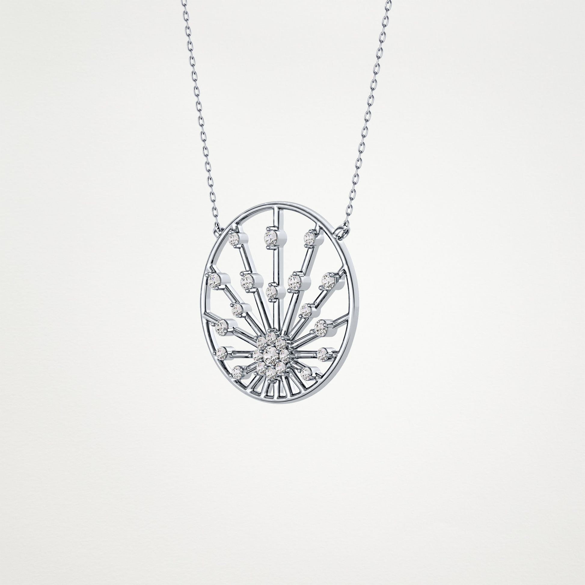 0.28 TCW Round Lab Grown Diamond Multi Stone Sunrise Necklace