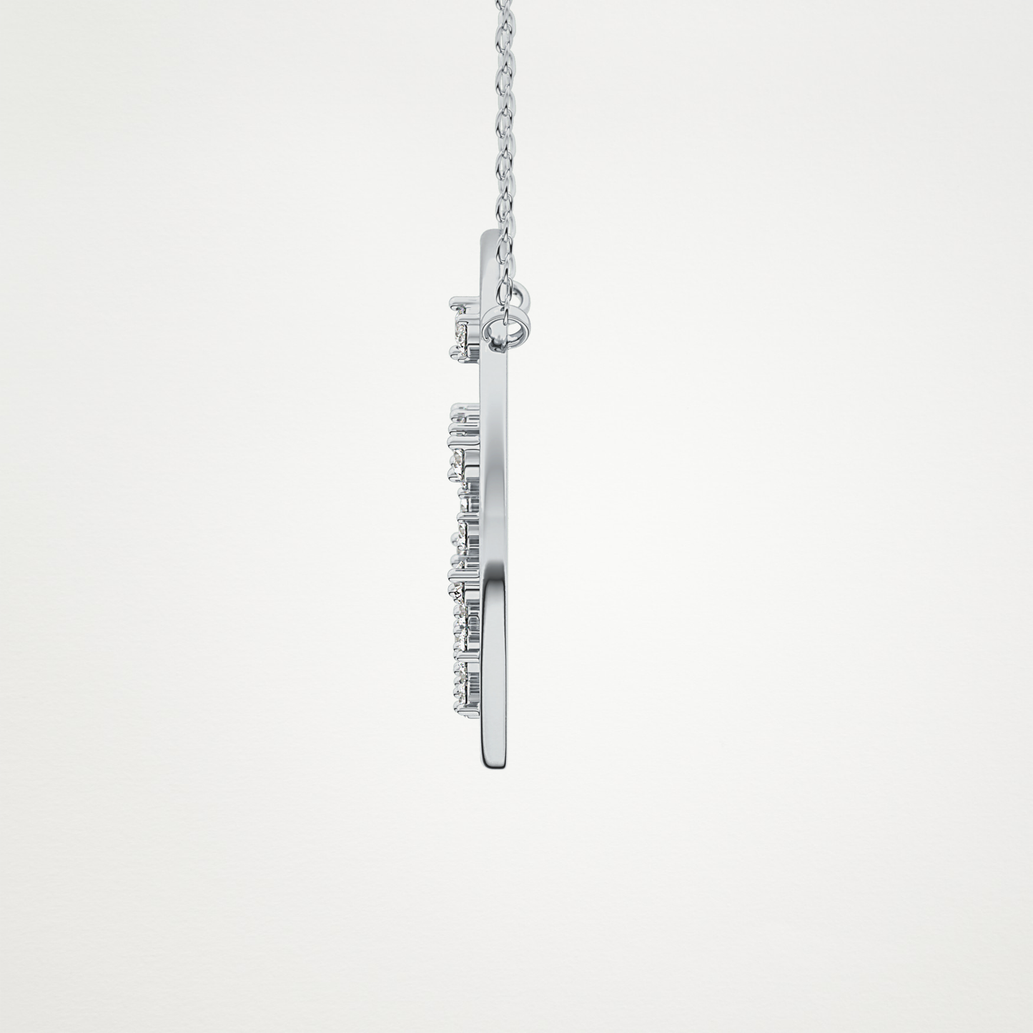 0.28 TCW Round Lab Grown Diamond Multi Stone Sunrise Necklace