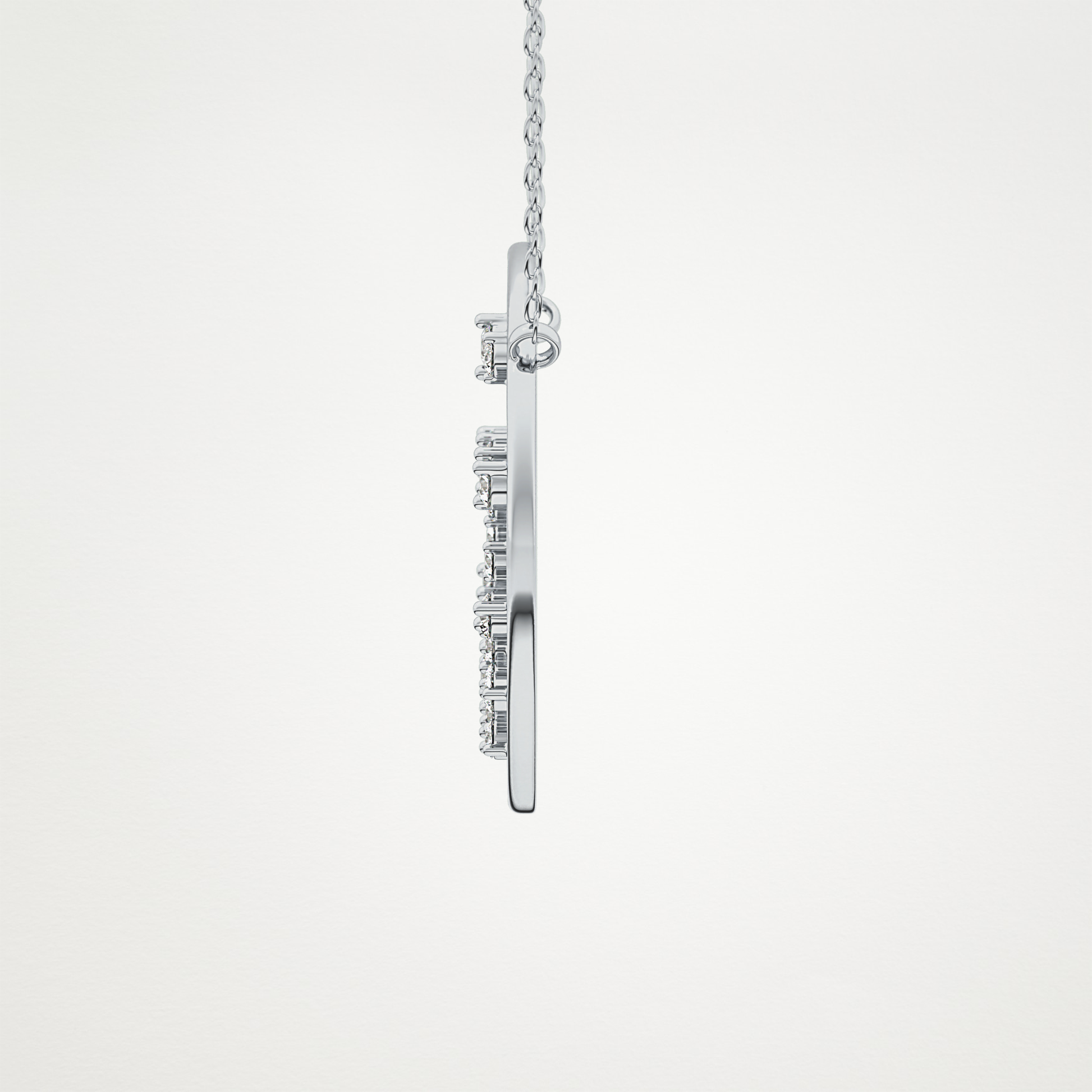 0.28 TCW Round Lab Grown Diamond Multi Stone Sunrise Necklace