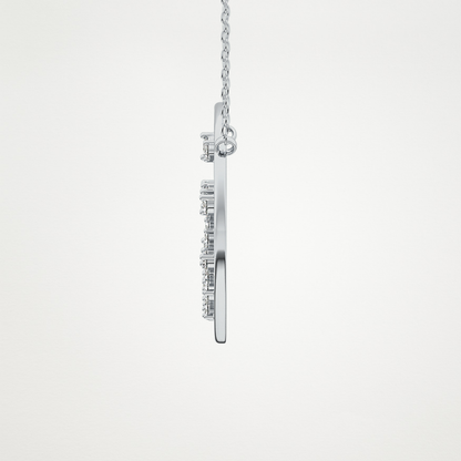 0.28 TCW Round Lab Grown Diamond Multi Stone Sunrise Necklace