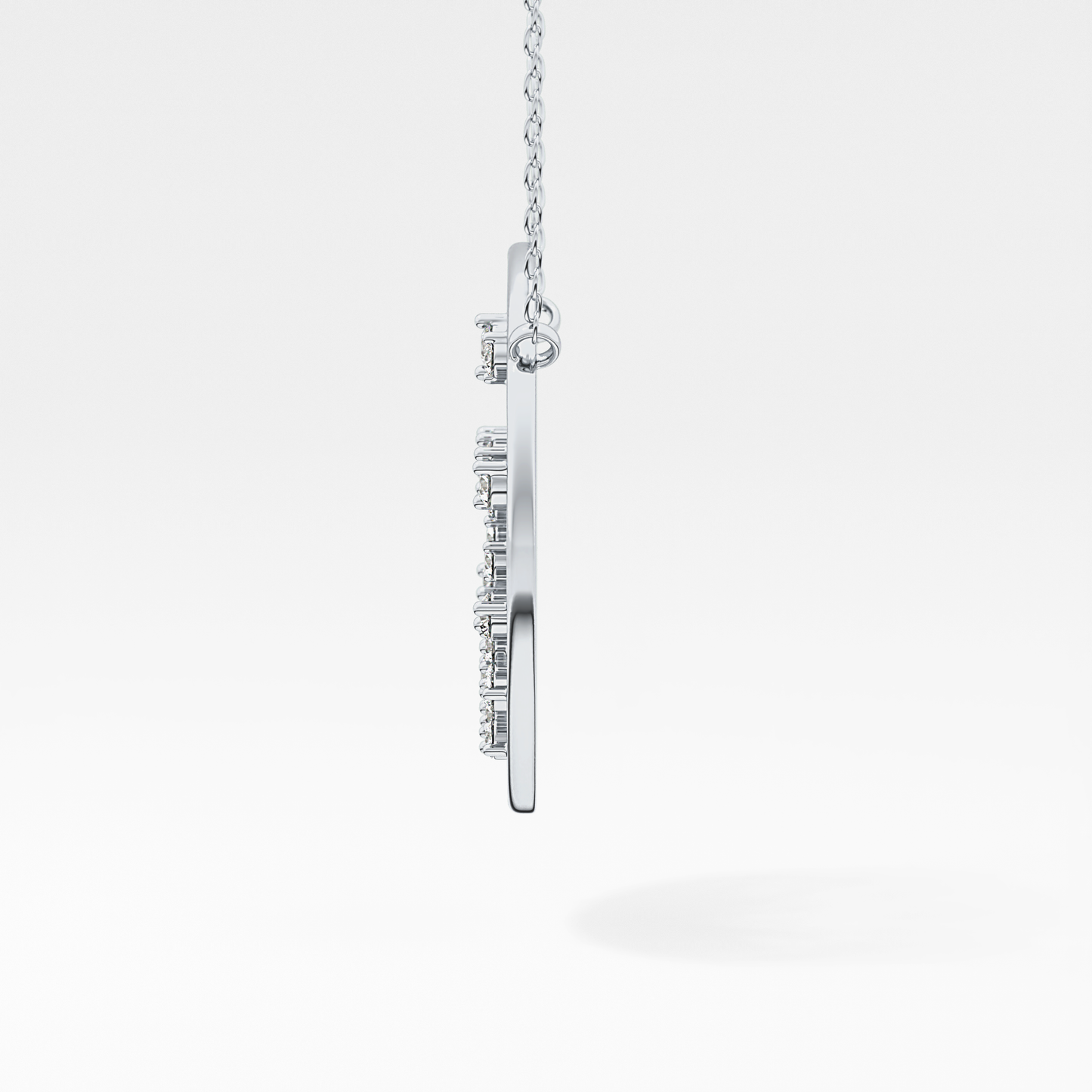 0.28 TCW Round Lab Grown Diamond Multi Stone Sunrise Necklace