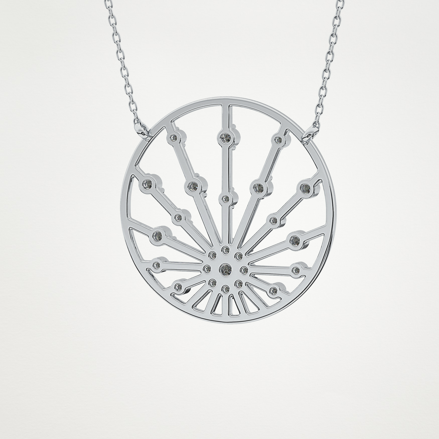 0.28 TCW Round Lab Grown Diamond Multi Stone Sunrise Necklace