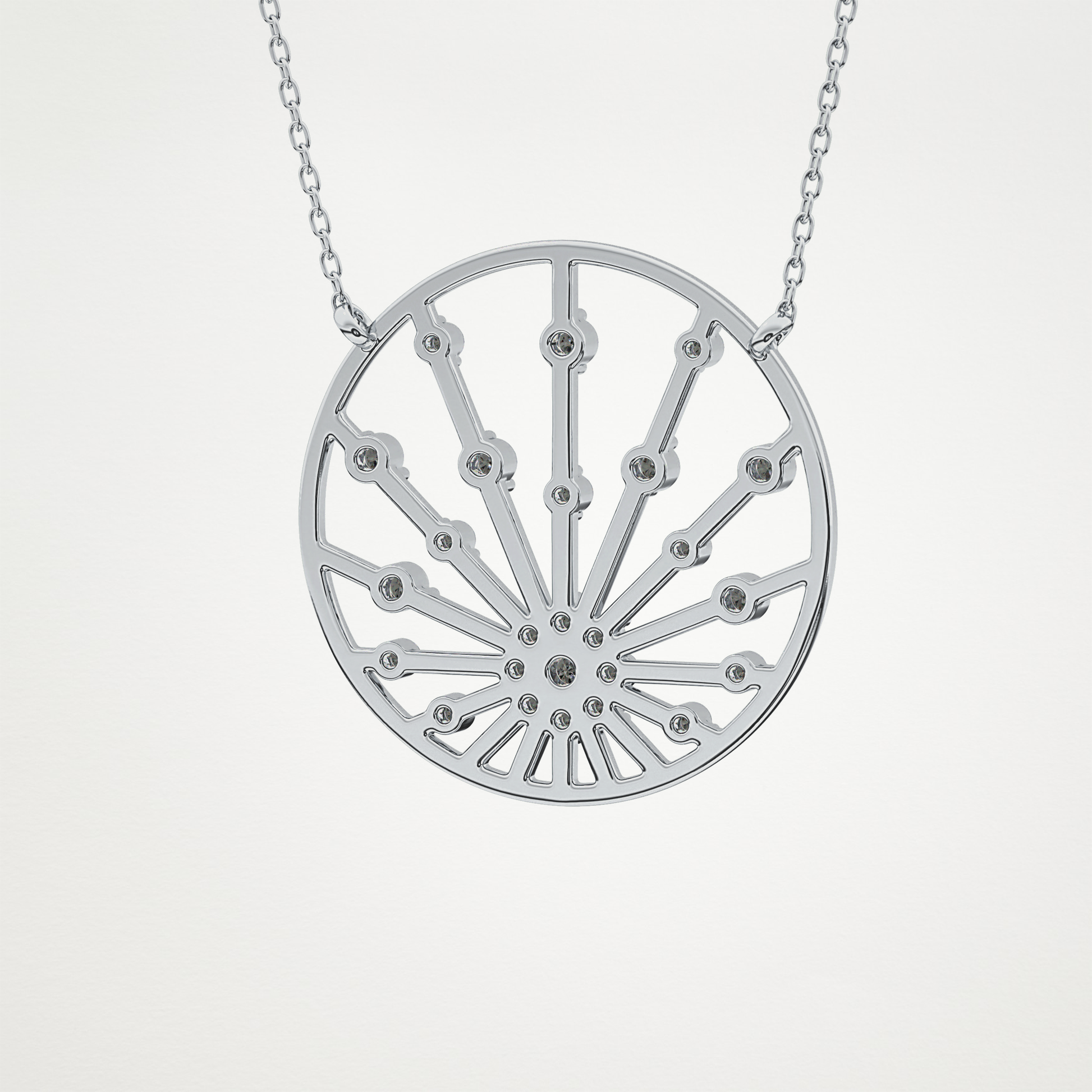 0.28 TCW Round Lab Grown Diamond Multi Stone Sunrise Necklace