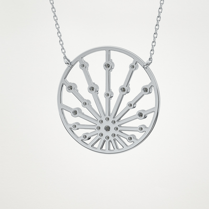0.28 TCW Round Lab Grown Diamond Multi Stone Sunrise Necklace