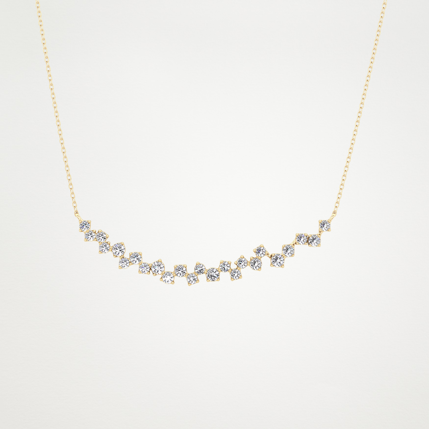 0.65 TCW Round Lab Grown Diamond Multi Stone Necklace