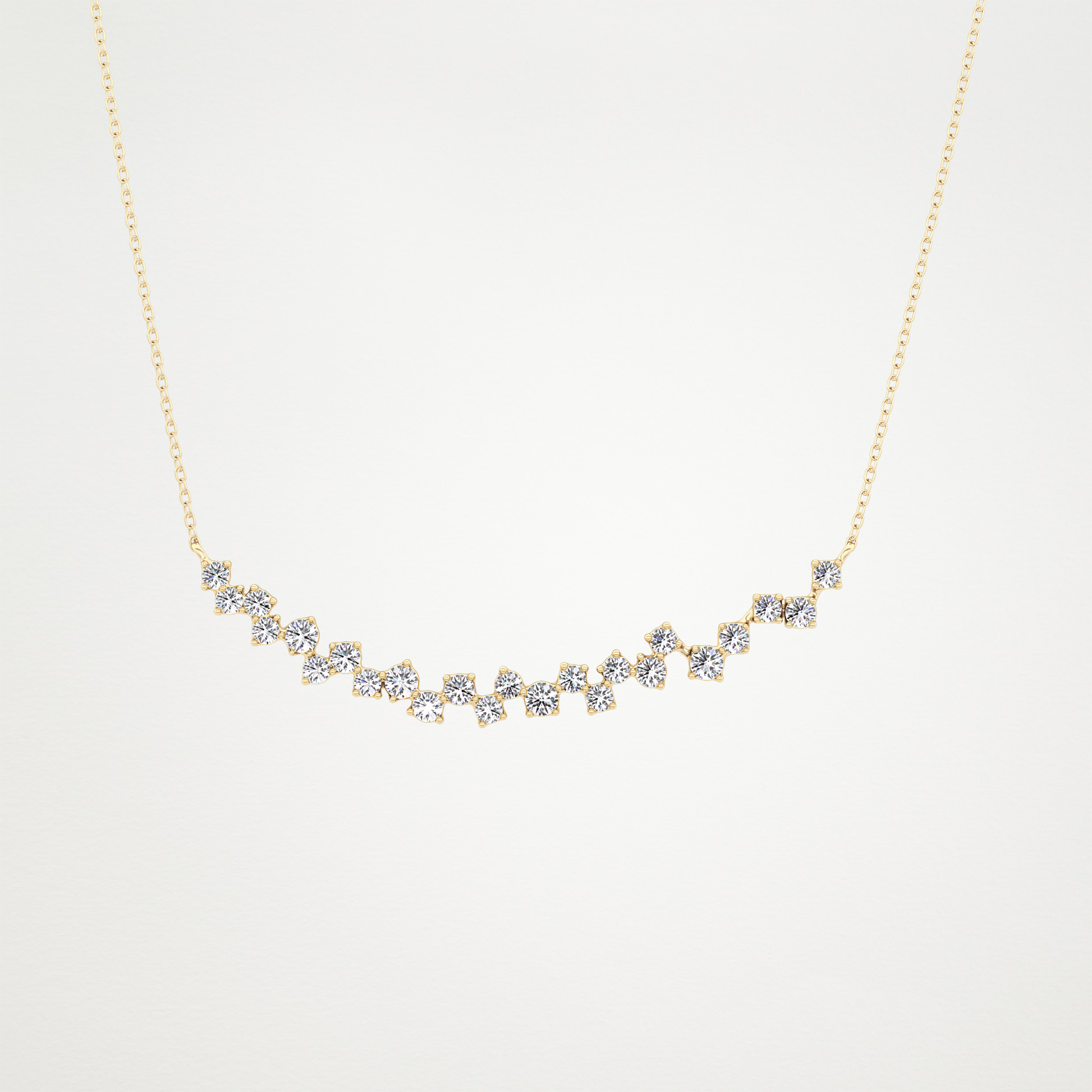 0.65 TCW Round Lab Grown Diamond Multi Stone Necklace