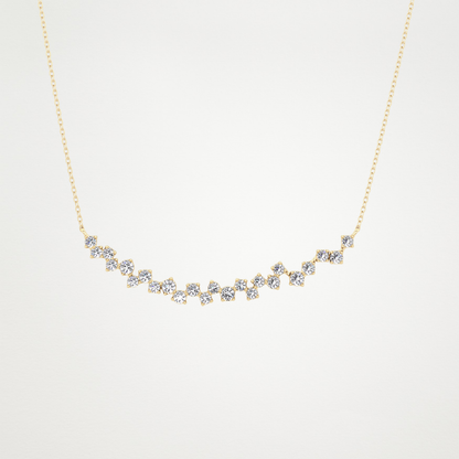 0.65 TCW Round Lab Grown Diamond Multi Stone Necklace