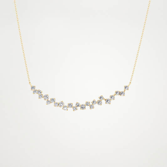 0.65 TCW Round Lab Grown Diamond Multi Stone Necklace