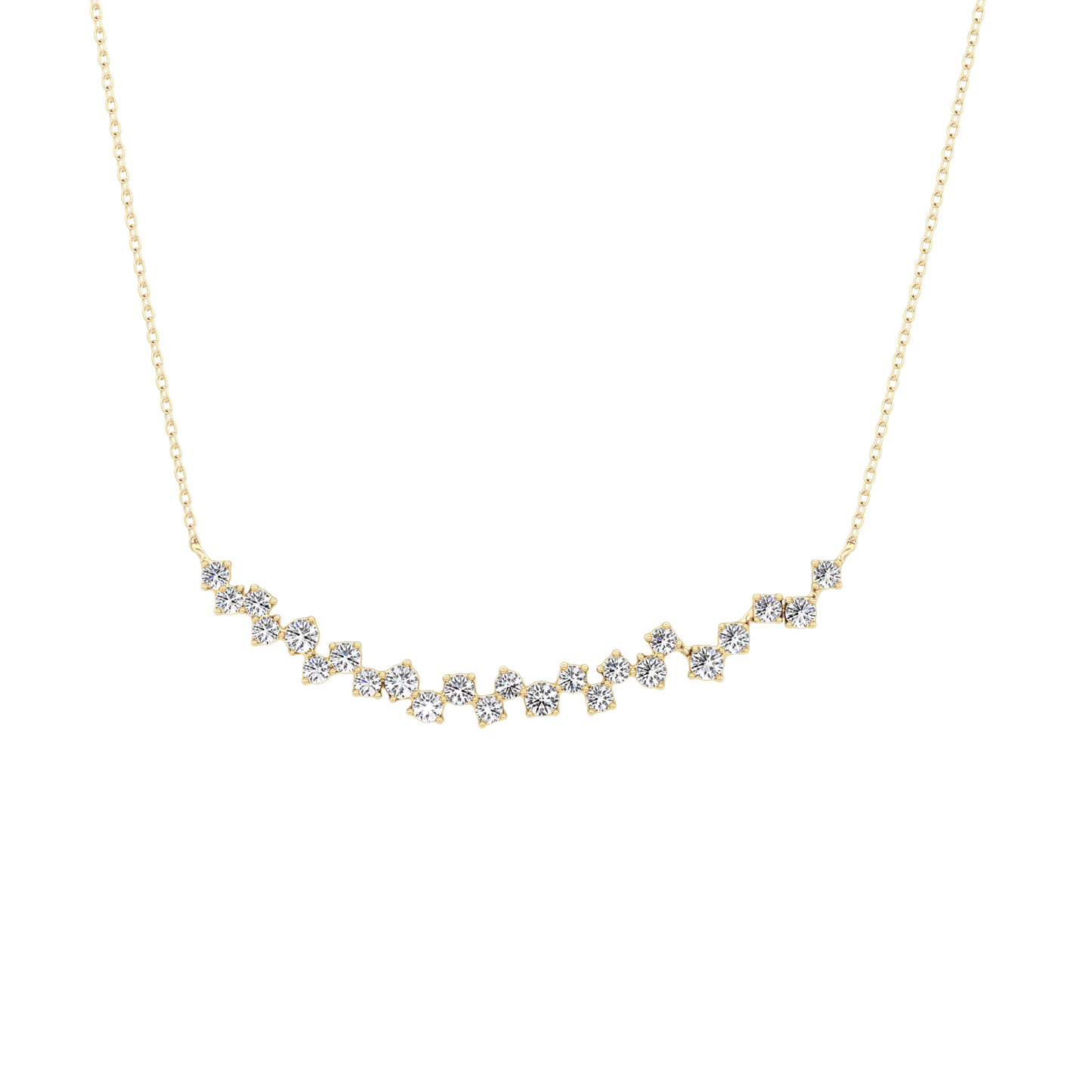 0.65 TCW Round Lab Grown Diamond Multi Stone Necklace