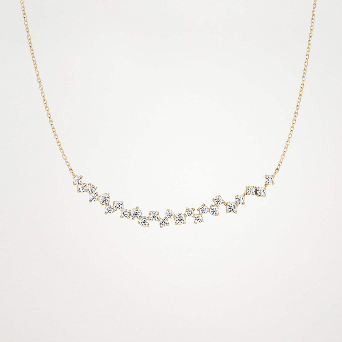 0.65 TCW Round Lab Grown Diamond Multi Stone Necklace