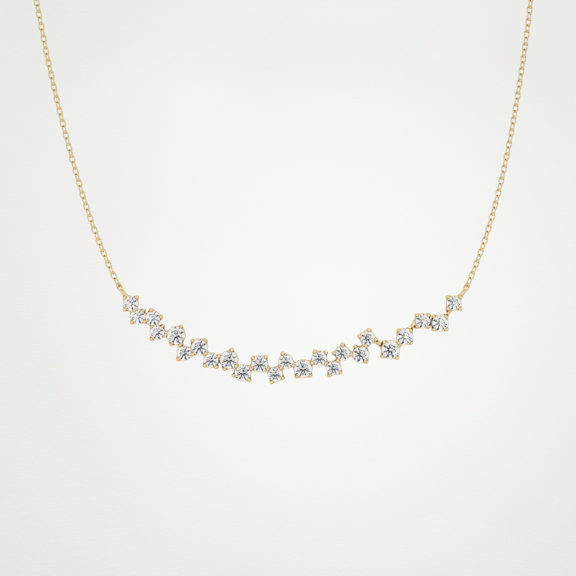 0.65 TCW Round Lab Grown Diamond Multi Stone Necklace