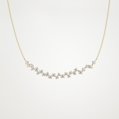 0.65 TCW Round Lab Grown Diamond Multi Stone Necklace