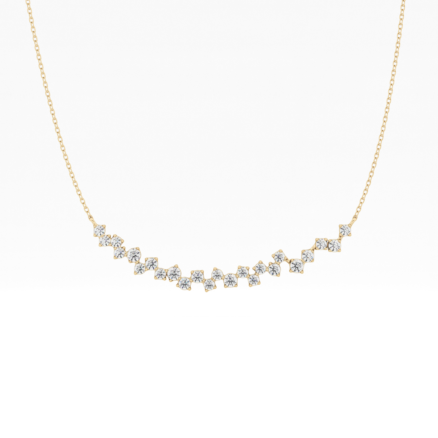 0.65 TCW Round Lab Grown Diamond Multi Stone Necklace