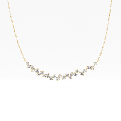 0.65 TCW Round Lab Grown Diamond Multi Stone Necklace