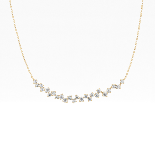 0.65 TCW Round Lab Grown Diamond Multi Stone Necklace