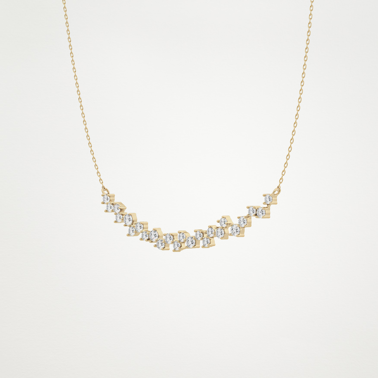 0.65 TCW Round Lab Grown Diamond Multi Stone Necklace