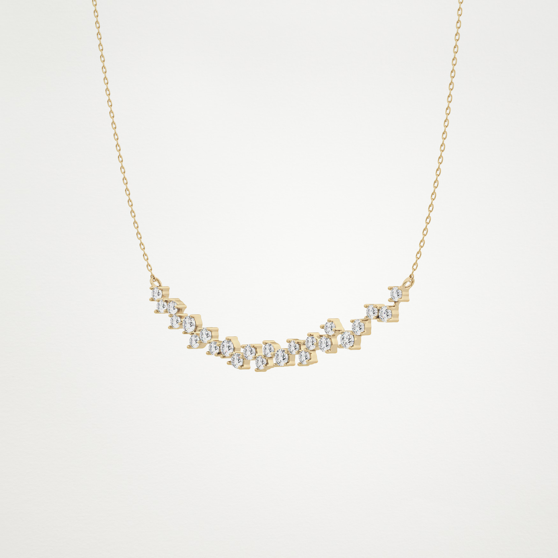 0.65 TCW Round Lab Grown Diamond Multi Stone Necklace