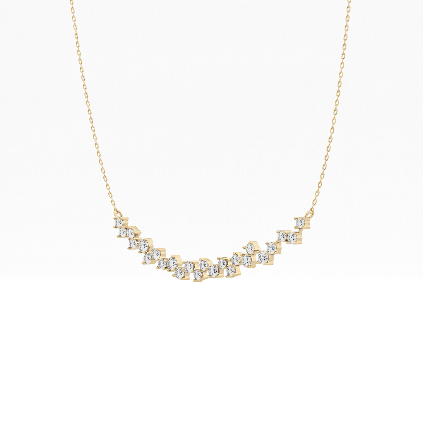 0.65 TCW Round Lab Grown Diamond Multi Stone Necklace