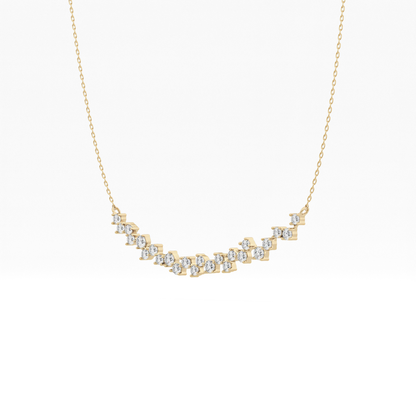 0.65 TCW Round Lab Grown Diamond Multi Stone Necklace