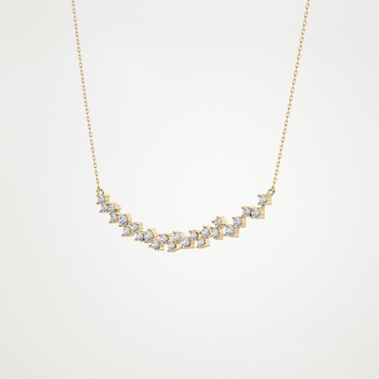 0.65 TCW Round Lab Grown Diamond Multi Stone Necklace