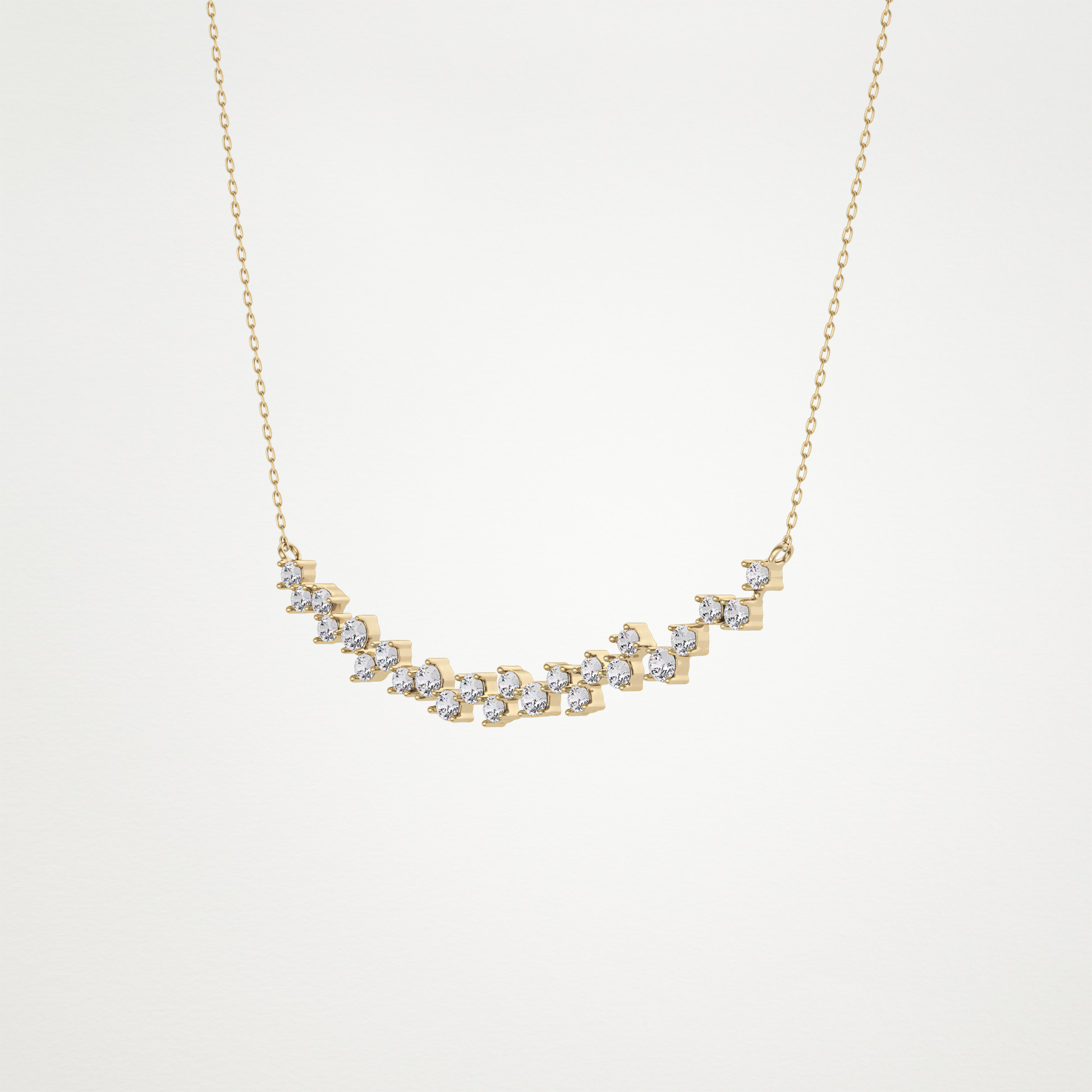0.65 TCW Round Lab Grown Diamond Multi Stone Necklace