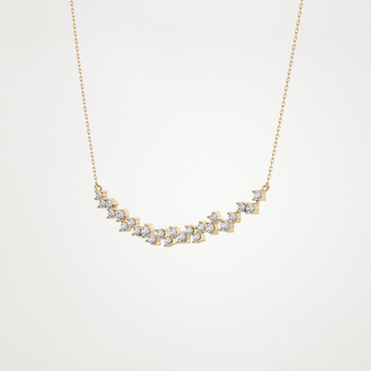 0.65 TCW Round Lab Grown Diamond Multi Stone Necklace