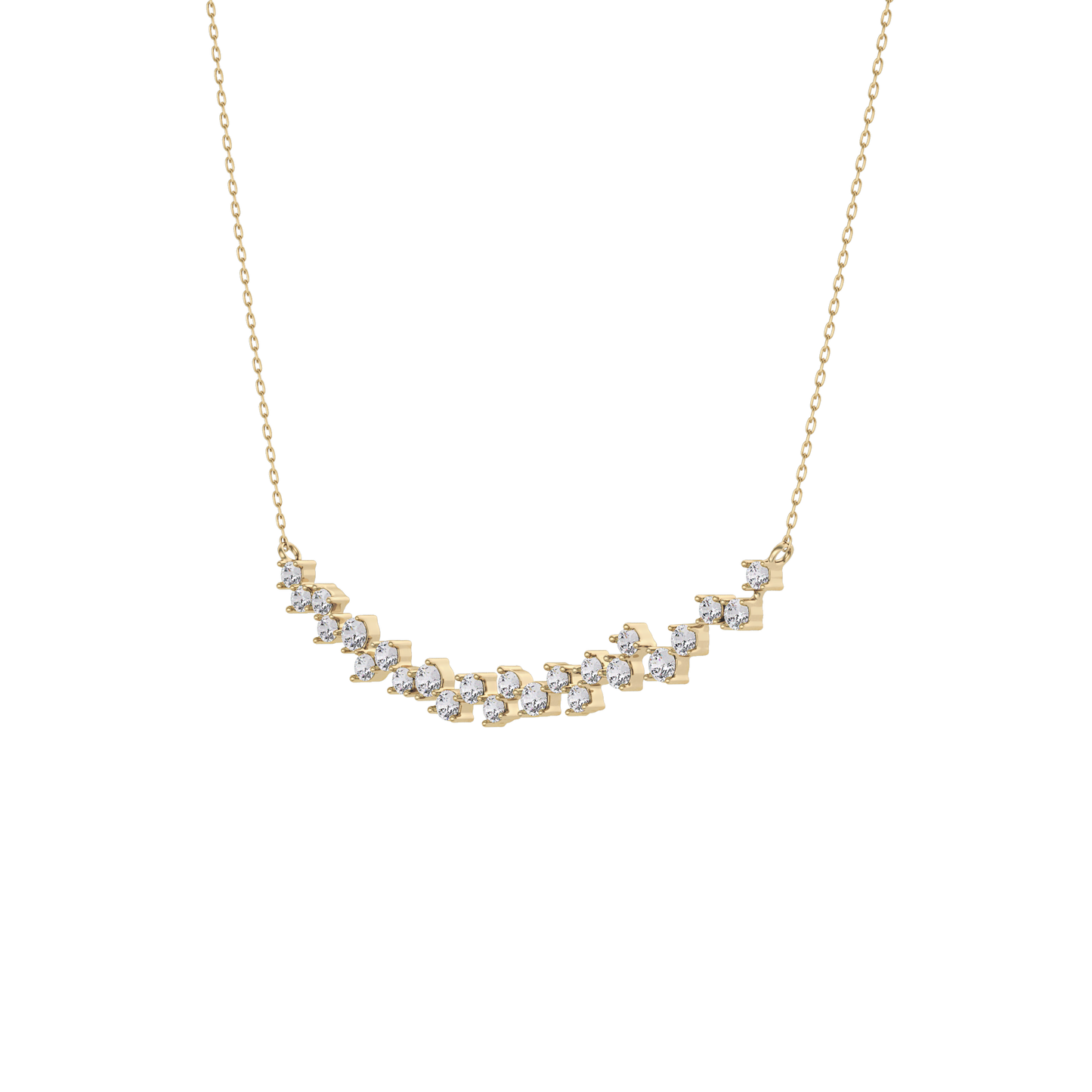 0.65 TCW Round Lab Grown Diamond Multi Stone Necklace